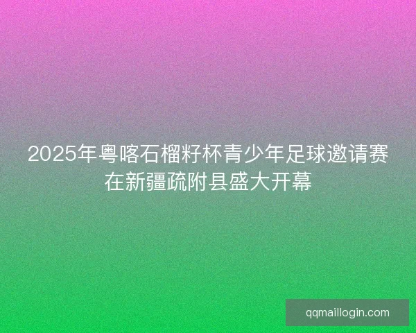 2025年粤喀石榴籽杯青少年足球邀请赛在新疆疏附县盛大开幕