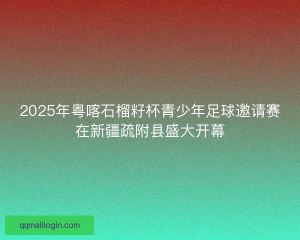 2025年粤喀石榴籽杯青少年足球邀请赛在新疆疏附县盛大开幕